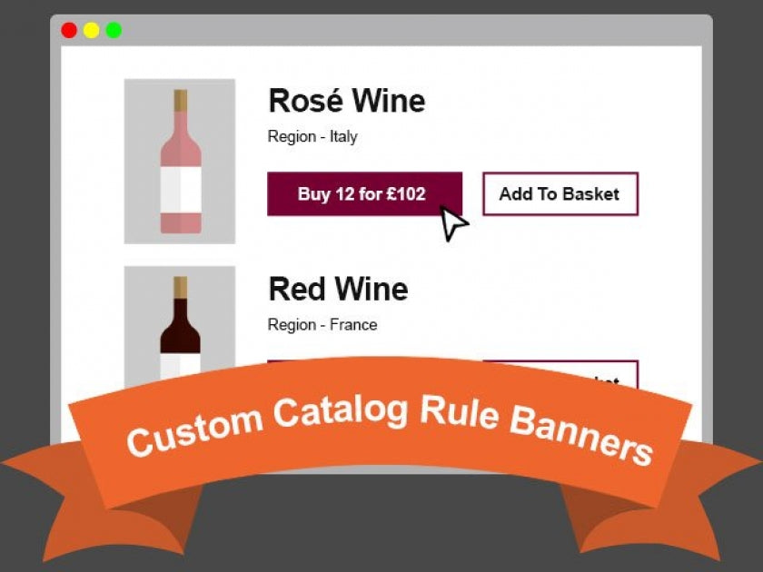 Custom catalog rule banners on product pages