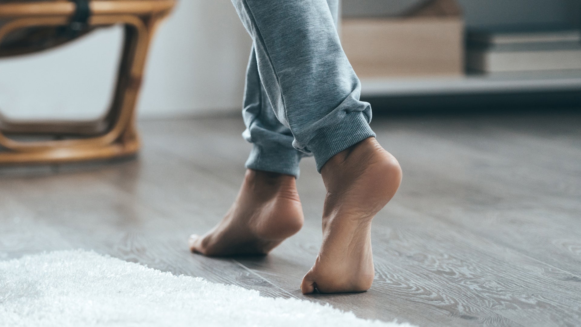 Person walking on flooring